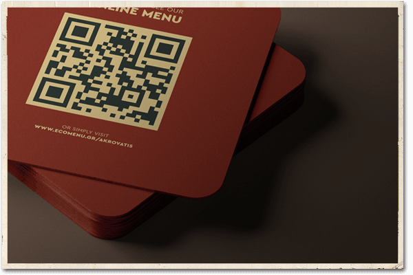 QR code menu σε σουβέρ
